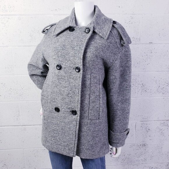 LAP Jackets & Blazers - Los Angeles Project Double Breasted Pea Coat Overcoat Womens Small Gray